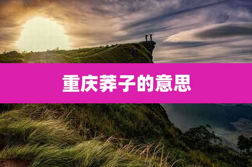 重庆莽子的意思