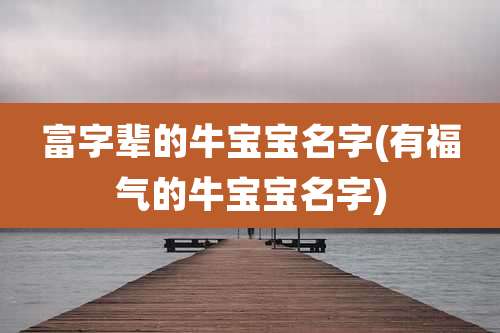 富字辈的牛宝宝名字(有福气的牛宝宝名字)