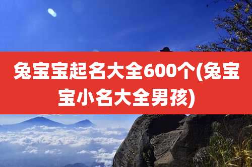 兔宝宝起名大全600个(兔宝宝小名大全男孩)