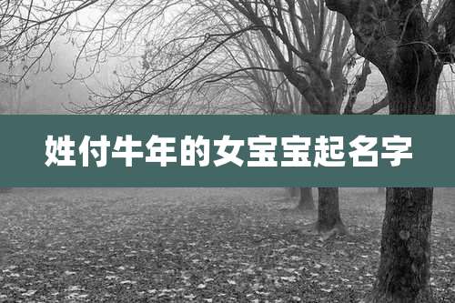 姓付牛年的女宝宝起名字