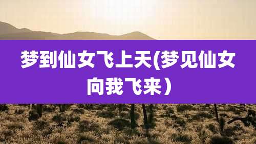 梦到仙女飞上天(梦见仙女向我飞来)