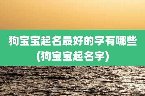 狗宝宝起名最好的字有哪些(狗宝宝起名字)