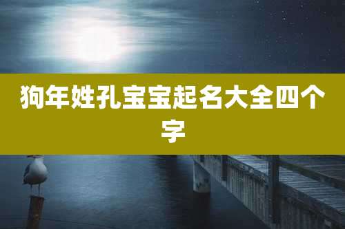 狗年姓孔宝宝起名大全四个字
