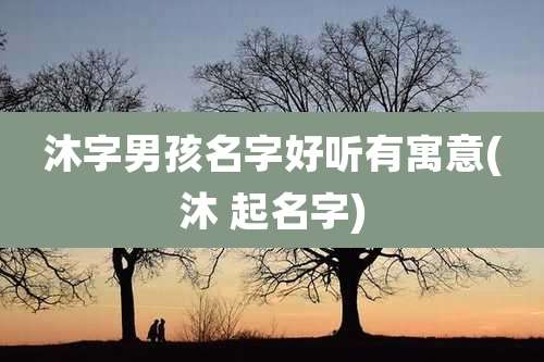 沐字男孩名字好听有寓意(沐 起名字)