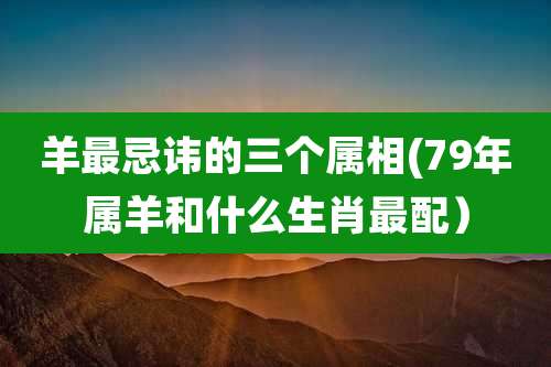 羊最忌讳的三个属相(79年属羊和什么生肖最配）