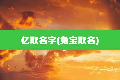 亿取名字(兔宝取名)