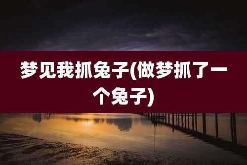梦见我抓兔子(做梦抓了一个兔子)