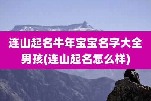 连山起名牛年宝宝名字大全男孩(连山起名怎么样)