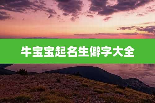 牛宝宝起名生僻字大全
