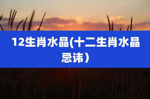 12生肖水晶(十二生肖水晶忌讳)