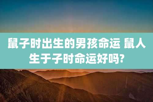 鼠子时出生的男孩命运 鼠人生于子时命运好吗?