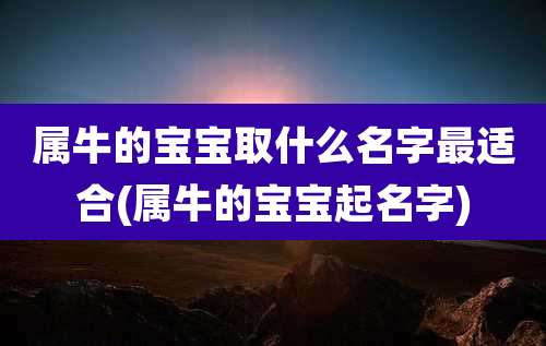 属牛的宝宝取什么名字最适合(属牛的宝宝起名字)