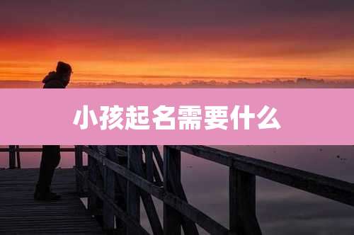 小孩起名需要什么