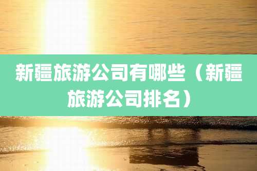 新疆旅游公司有哪些（新疆旅游公司排名）