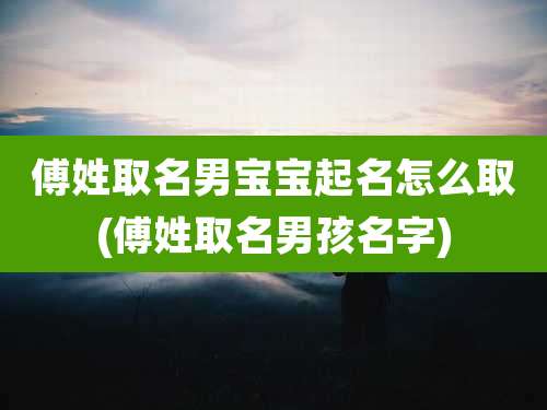 傅姓取名男宝宝起名怎么取(傅姓取名男孩名字)