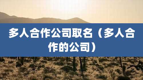 多人合作公司取名（多人合作的公司）