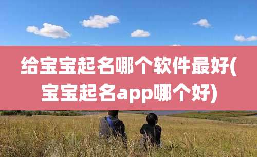 给宝宝起名哪个软件最好(宝宝起名app哪个好)
