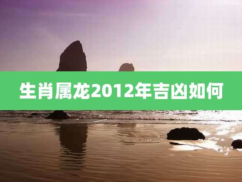 生肖属龙2012年吉凶如何