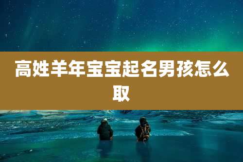 高姓羊年宝宝起名男孩怎么取