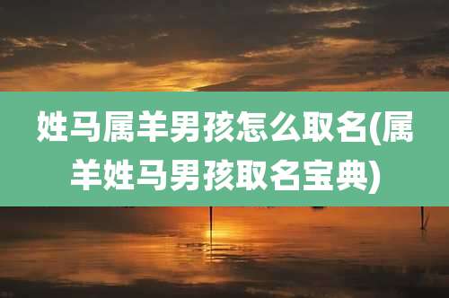 姓马属羊男孩怎么取名(属羊姓马男孩取名宝典)
