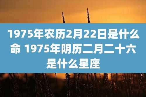 1975年农历2月22日是什么命 1975年阴历二月二十六是什么星座