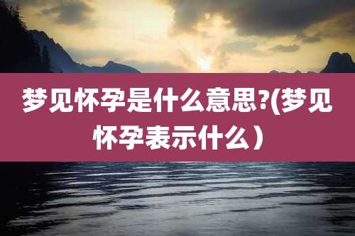 梦见怀孕是什么意思?(梦见怀孕表示什么)