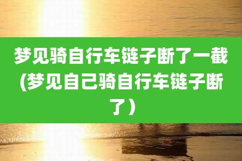 梦见骑自行车链子断了一截(梦见自己骑自行车链子断了)