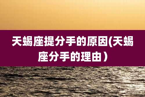 天蝎座提分手的原因(天蝎座分手的理由)