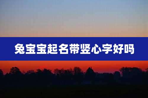 兔宝宝起名带竖心字好吗