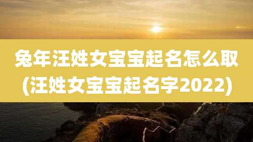 兔年汪姓女宝宝起名怎么取(汪姓女宝宝起名字2022)