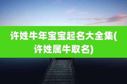 许姓牛年宝宝起名大全集(许姓属牛取名)