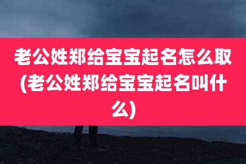 老公姓郑给宝宝起名怎么取(老公姓郑给宝宝起名叫什么)