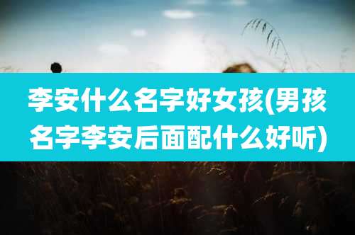 李安什么名字好女孩(男孩名字李安后面配什么好听)