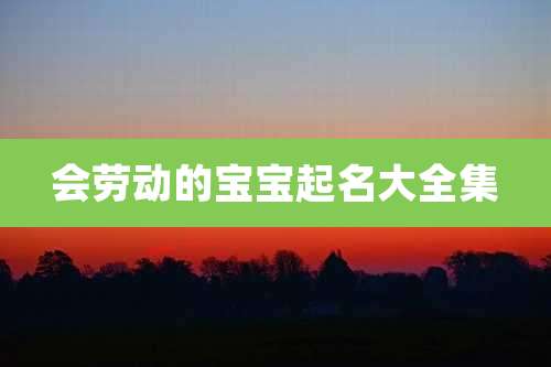 会劳动的宝宝起名大全集