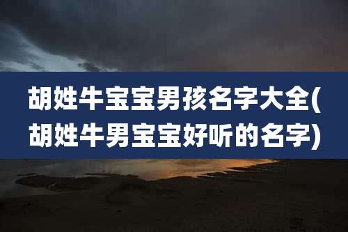 胡姓牛宝宝男孩名字大全(胡姓牛男宝宝好听的名字)