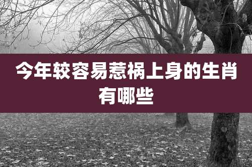 今年较容易惹祸上身的生肖有哪些