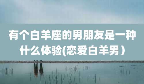 有个白羊座的男朋友是一种什么体验(恋爱白羊男）