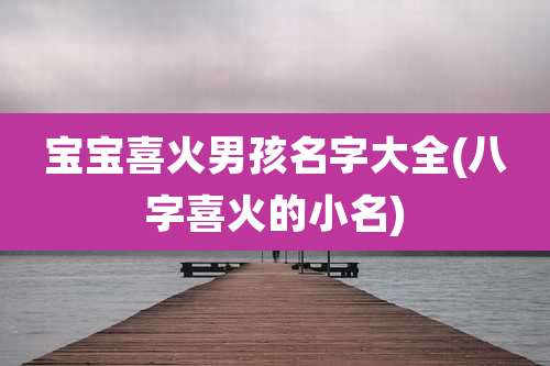 宝宝喜火男孩名字大全(八字喜火的小名)