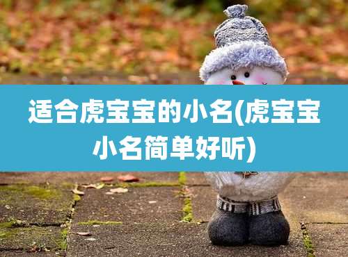 适合虎宝宝的小名(虎宝宝小名简单好听)