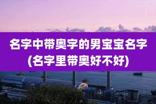 名字中带奥字的男宝宝名字(名字里带奥好不好)