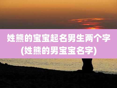 姓熊的宝宝起名男生两个字(姓熊的男宝宝名字)