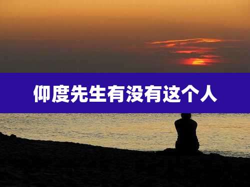 仰度先生有没有这个人