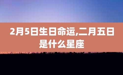 2月5日生日命运,二月五日是什么星座