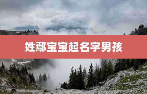姓鄢宝宝起名字男孩
