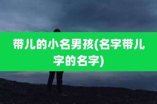 带儿的小名男孩(名字带儿字的名字)