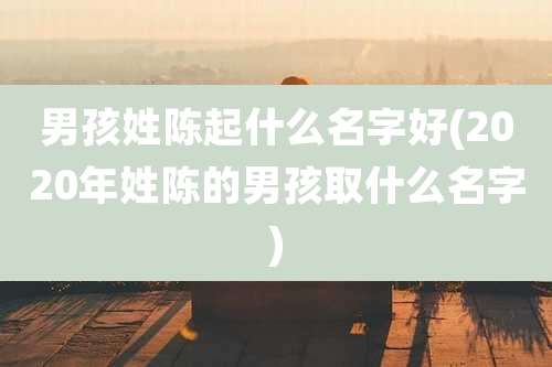 男孩姓陈起什么名字好(2020年姓陈的男孩取什么名字)