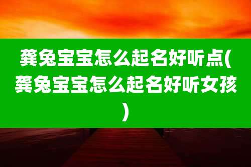龚兔宝宝怎么起名好听点(龚兔宝宝怎么起名好听女孩)