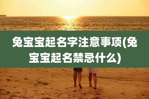 兔宝宝起名字注意事项(兔宝宝起名禁忌什么)