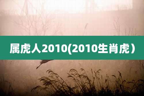 属虎人2010(2010生肖虎）