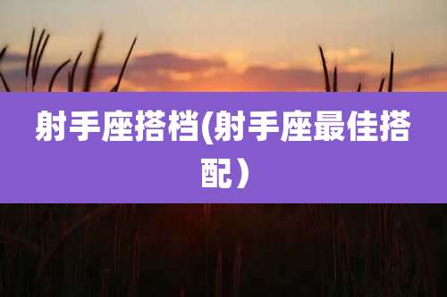 射手座搭档(射手座最佳搭配)